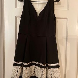 Black dress with embroidered bottom